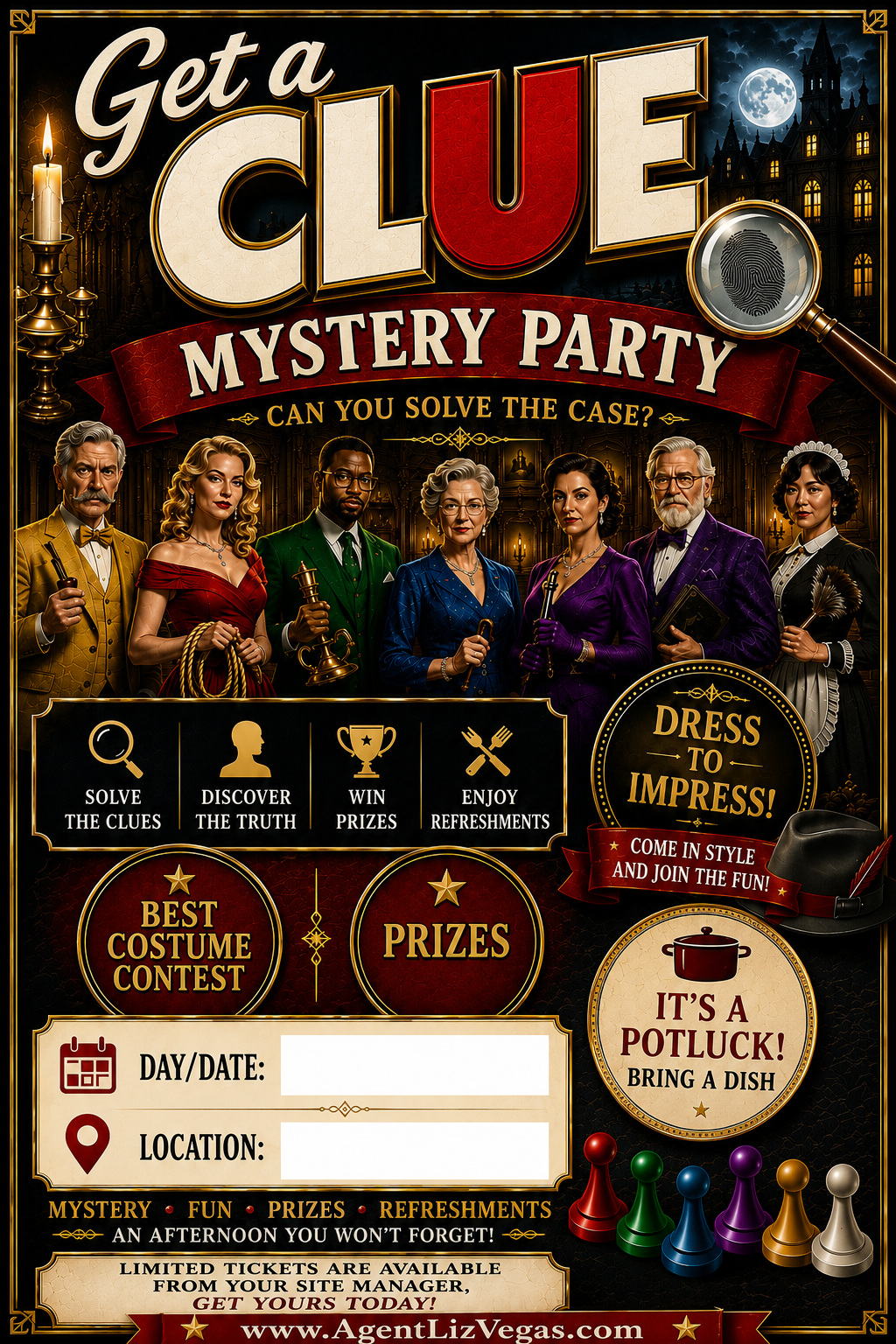 Get A Clue Mystery Party poster